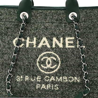 Chanel Mixed Fibers Calfskin Medium Deauville Tote Green 7 of 9