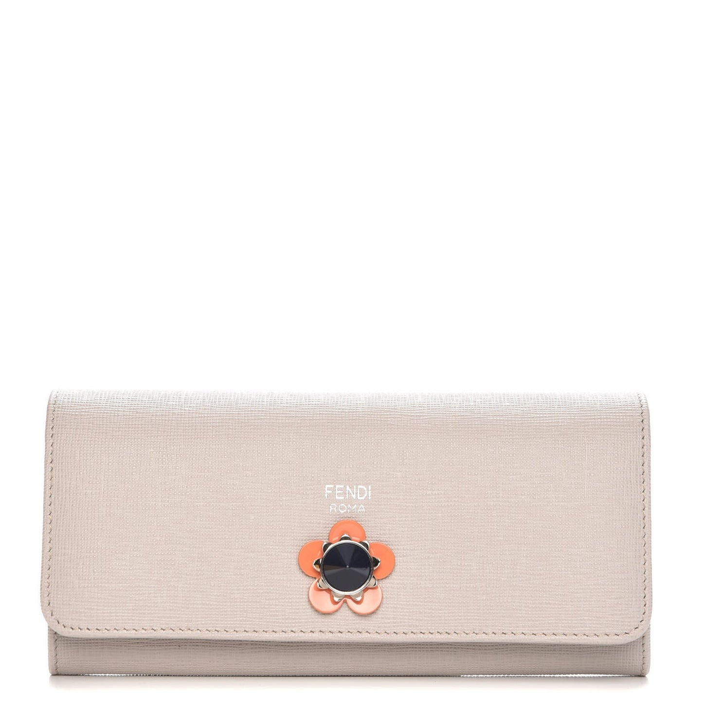 Vitello Elite Flowerland Continental Wallet Grigio Polvere