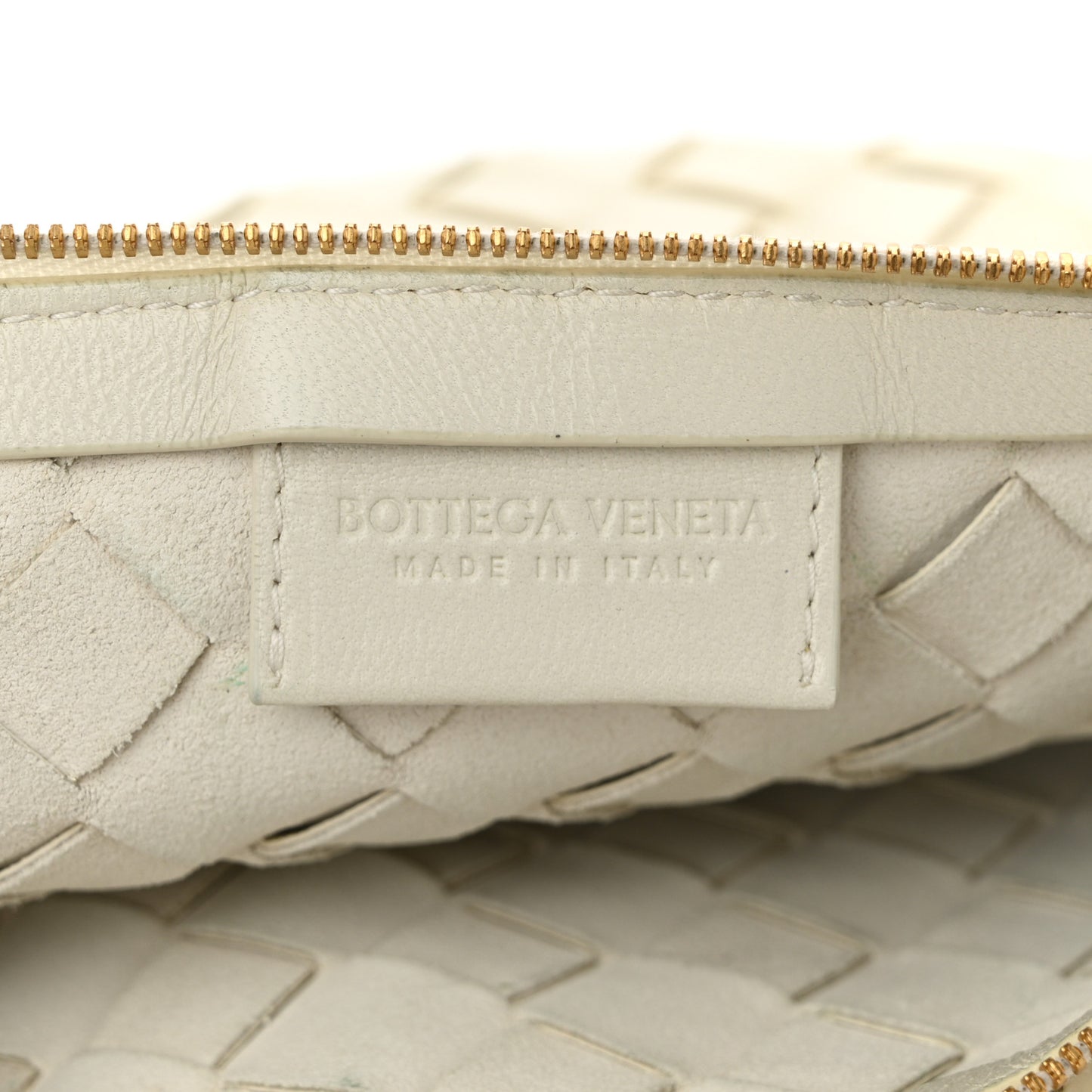 Nappa Intrecciato Medium Turn Pouch White