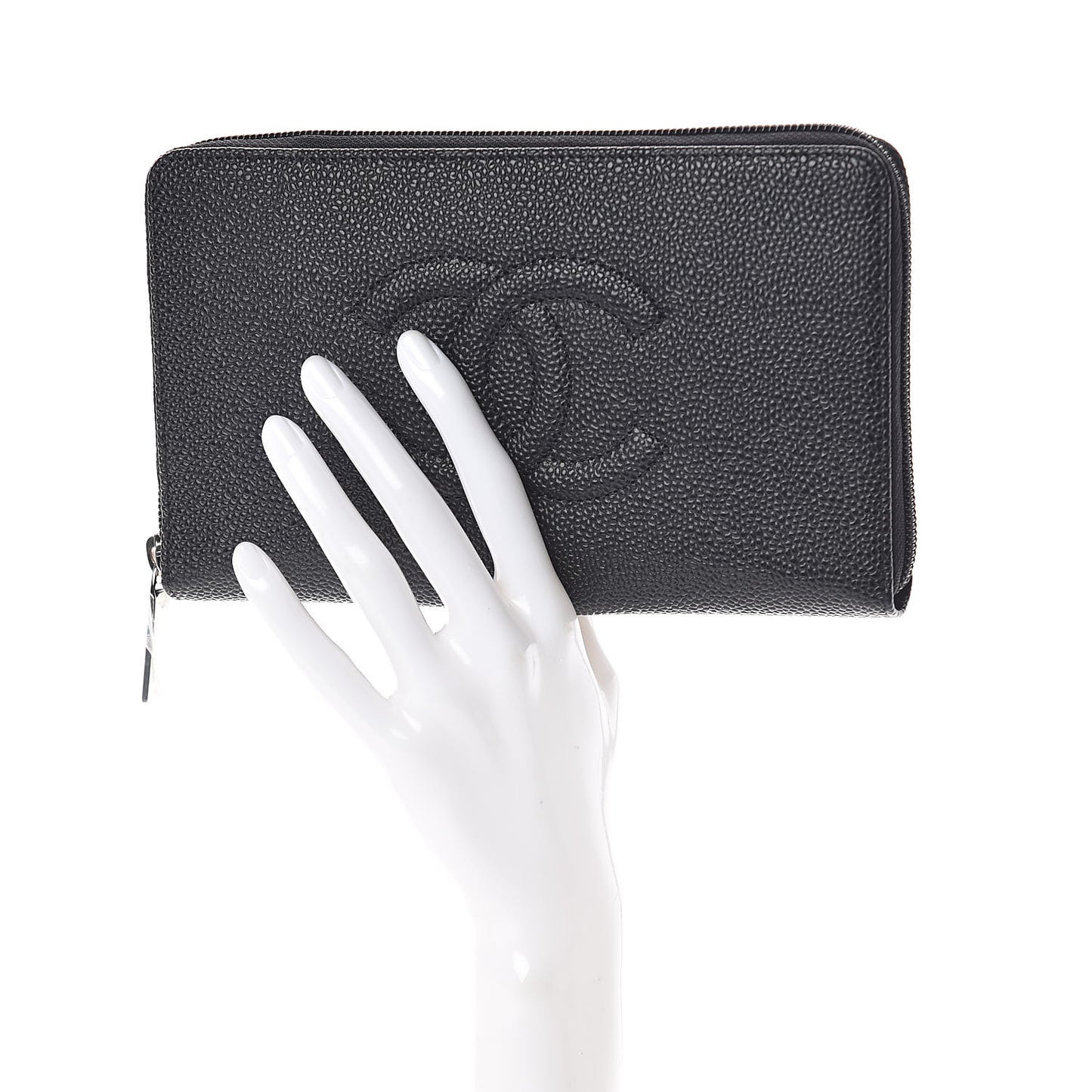 Caviar Timeless Travel Zip Wallet Black