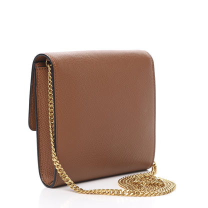 Valentino Garavani Grainy Calfskin VLogo Crossbody Bag Saddle Brown 2 of 8