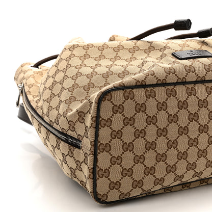 Gucci Monogram Dollar Calfskin O Drawstring Backpack Beige Ebony Testa di Moro Dark Chocolate 8 of 9