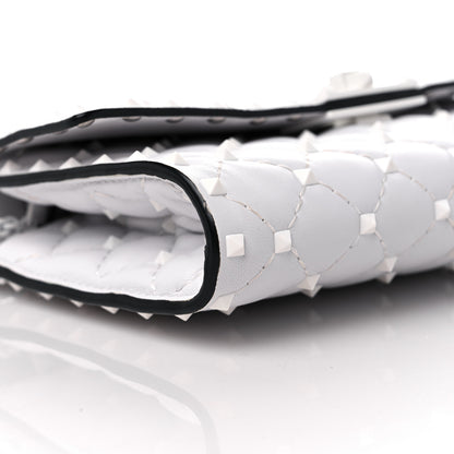 Valentino Garavani Lambskin Free Rockstud Spike Wallet on Chain Optic White 7 of 14