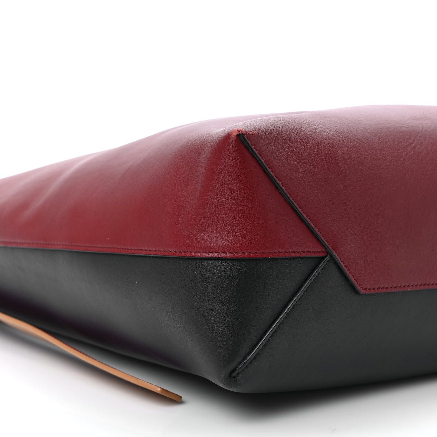 Shiny Smooth Calfskin Small Twisted Cabas Dark Ruby Navy