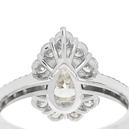 Parker & West by FASHIONPHILE Platinum Diamond 1.15ct Pear Cut Halo Engagement Ring 53 6.25 7 of 9