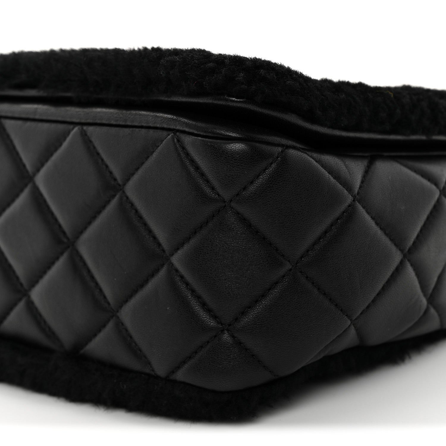 Chanel Shearling Lambskin Jumbo Chanel 100% Flap Black 9 of 11