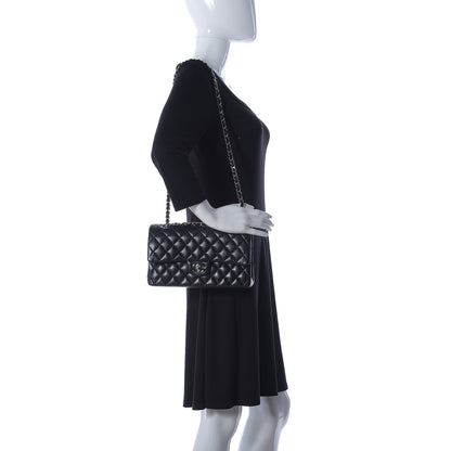 Chanel Lambskin Quilted Medium Double Flap Black 2 of 10