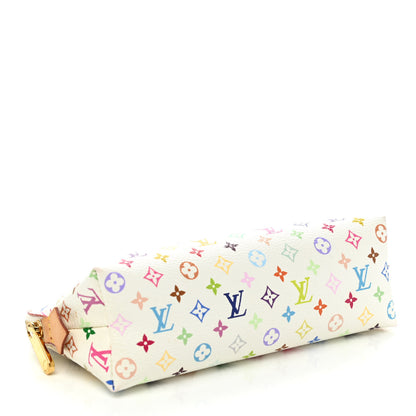 Louis Vuitton Monogram Multicolor Cosmetic Pouch White Litchi 4 of 8