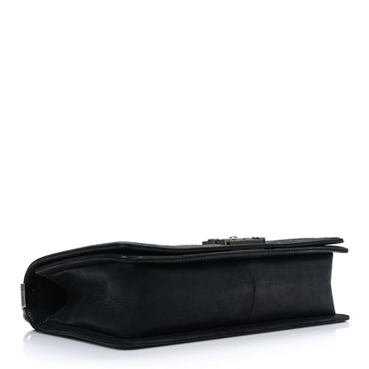 Chanel Suede Calfskin Quilted New Medium Boy Flap Black 4 of 11