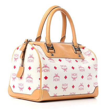 MCM Visetos Boston Bag White 3 of 11