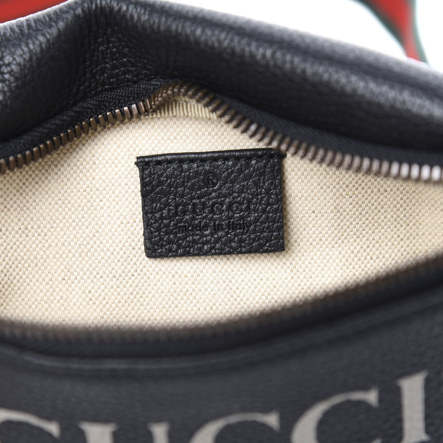 Gucci Grained Calfskin Small Logo Belt Bag Black 5 of 9