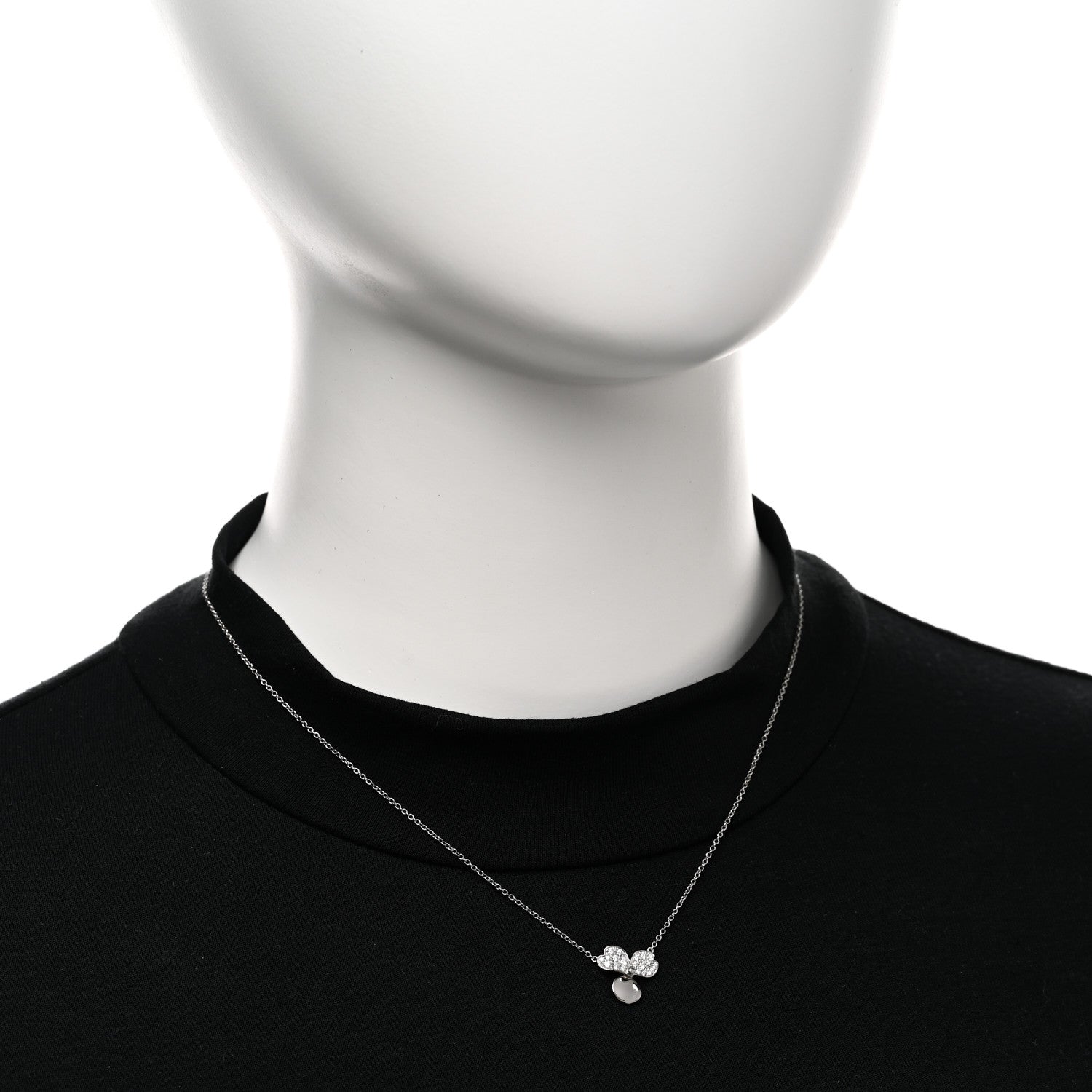 Tiffany Platinum Diamond .17ctw Small Paper Flowers Pendant Necklace 2 of 5