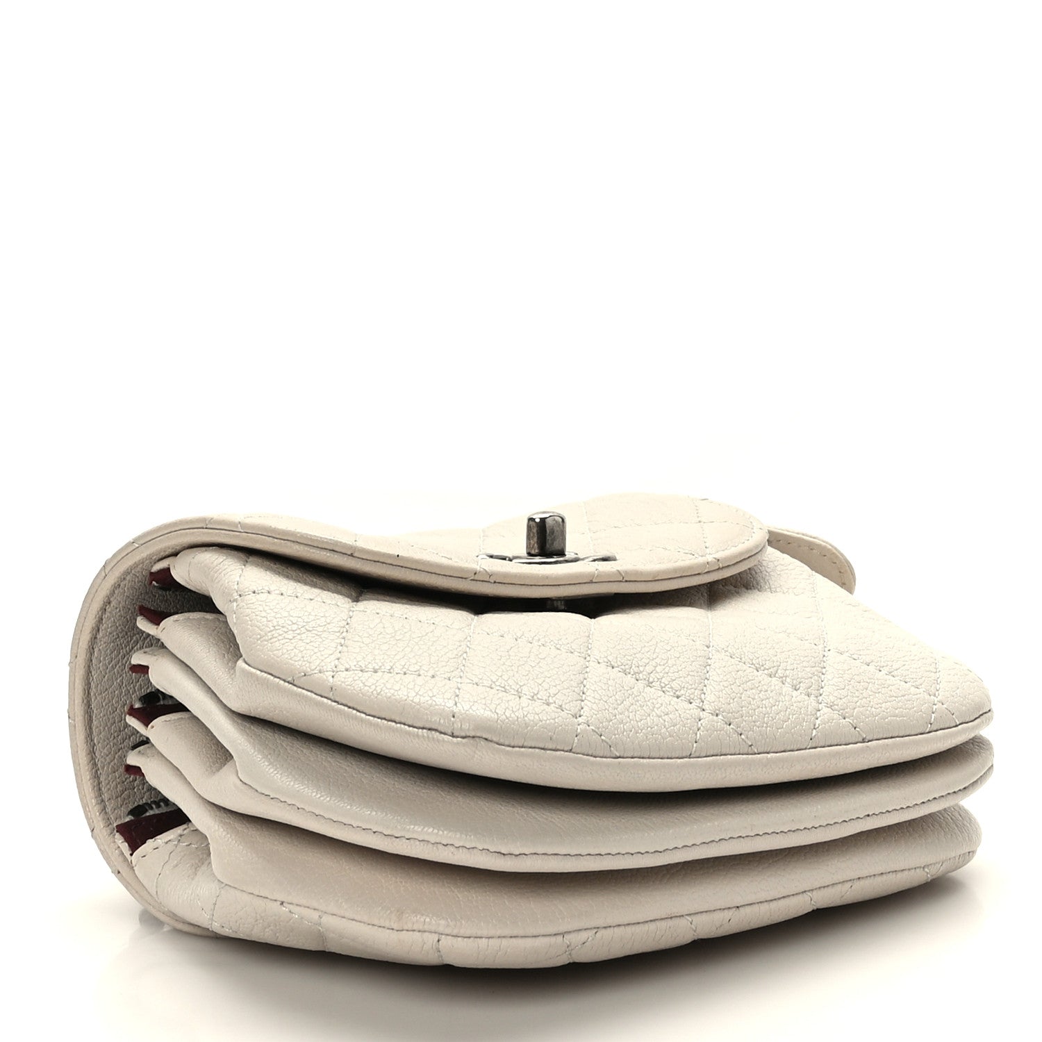 Chanel Goatskin Quilted CC Waiter Crossbody White 4 of 10