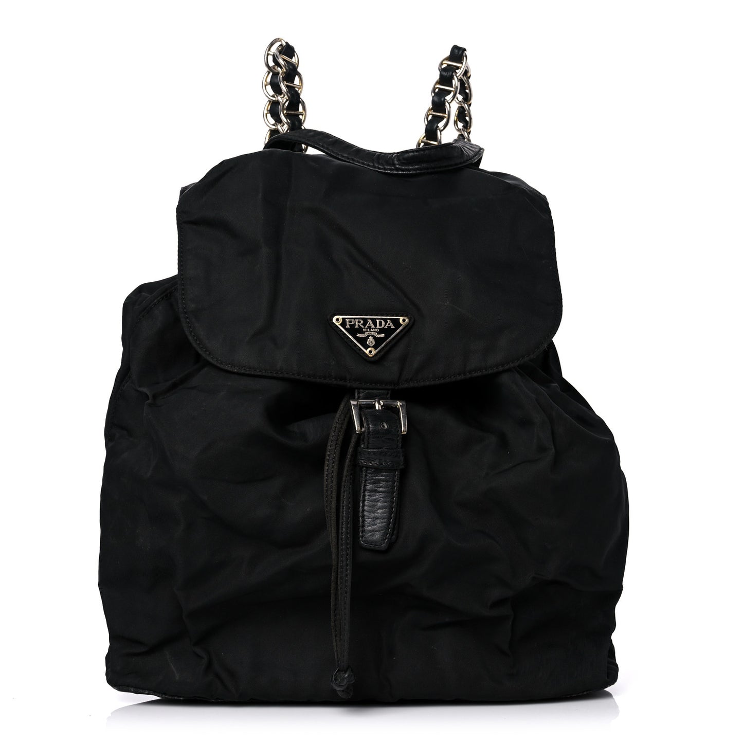 Tessuto Nylon Vela Chain Backpack Black