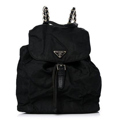 Prada Tessuto Nylon Vela Chain Backpack Black 1 of 20