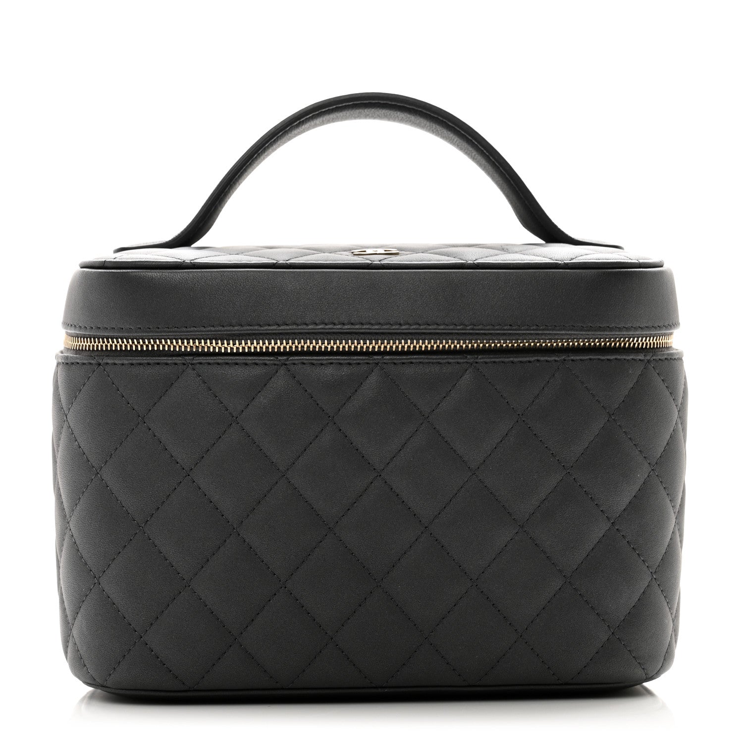 Chanel Lambskin Quilted Large Vanity Pouch Grey 1 of 7