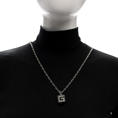 Gucci Sterling Silver Textured Square G Pendant Necklace 2 of 4