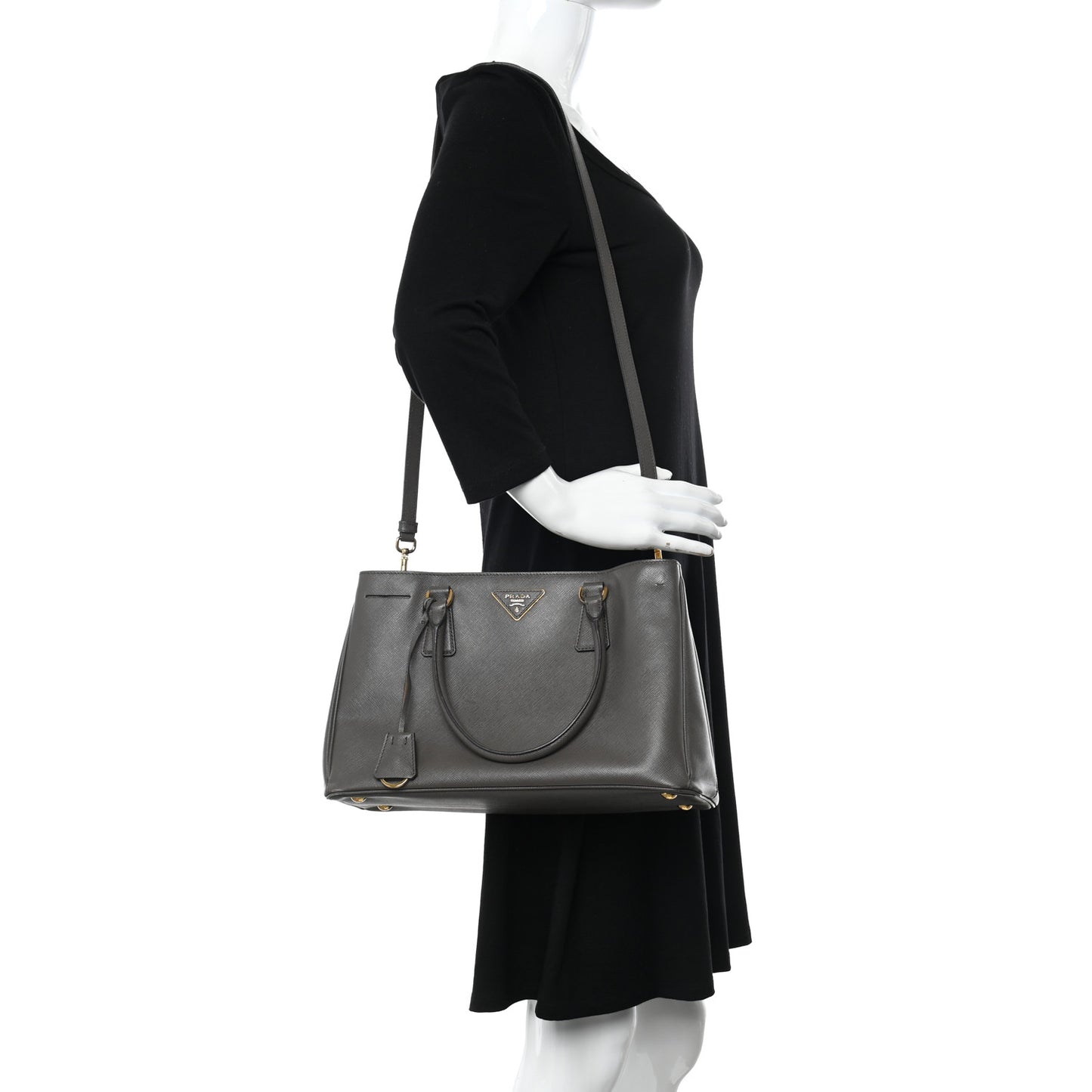 Saffiano Medium Galleria Double Zip Tote Argilla