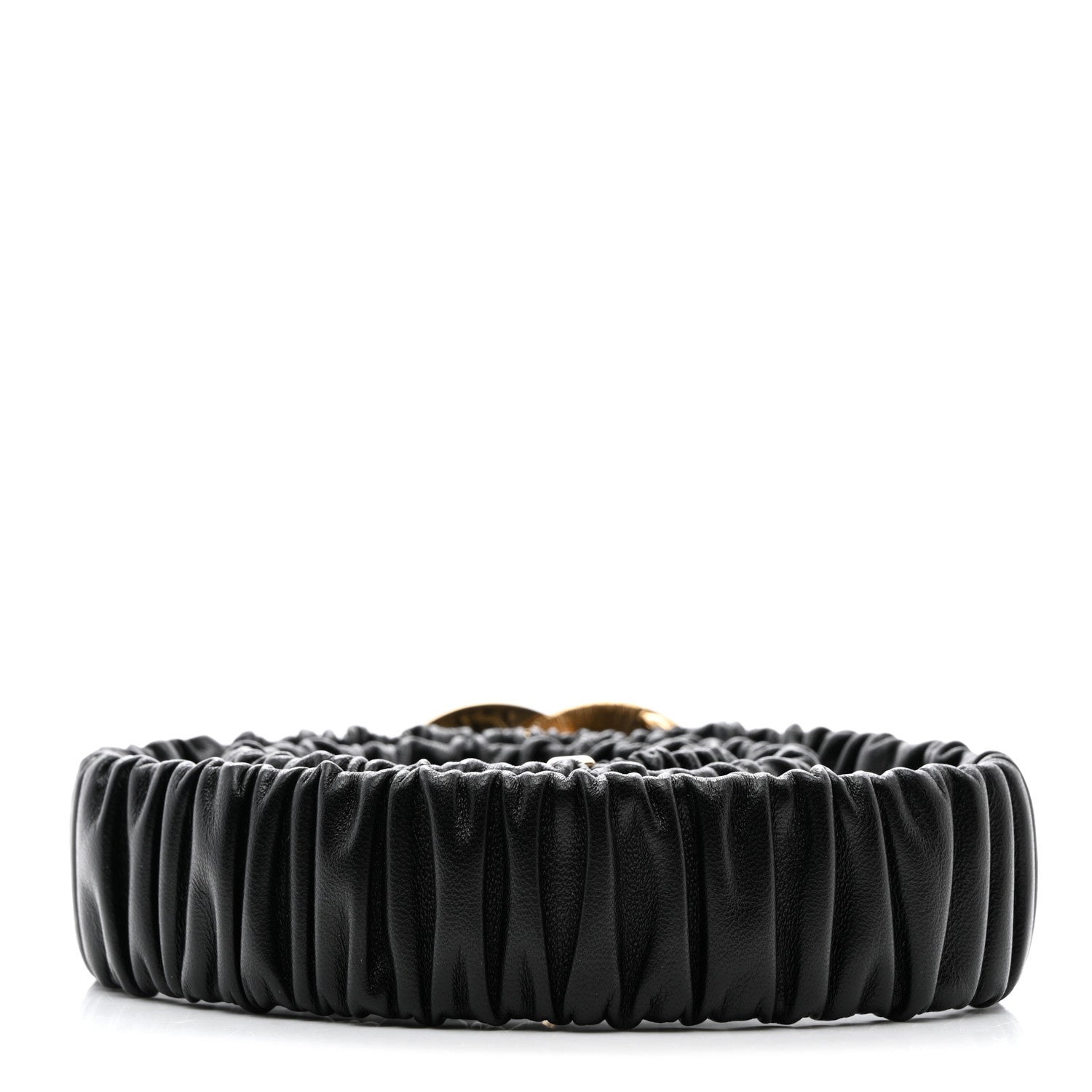 Chanel Lambskin Metal Ruched Chain CC Belt 80 32 Black 2 of 5