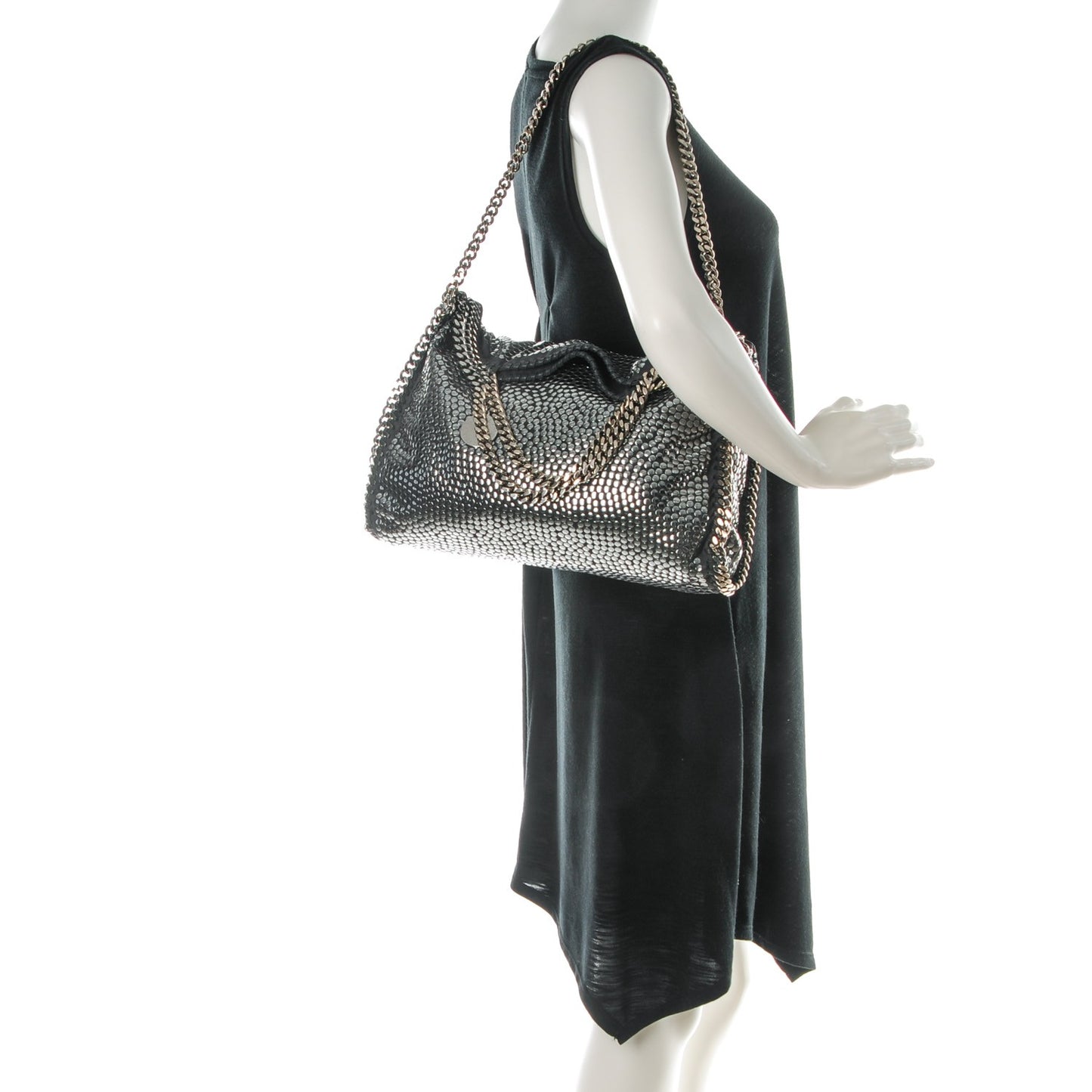 Studded Eco Suede Falabella Tote Black