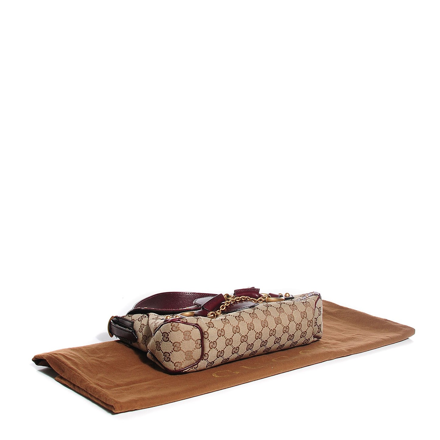 Monogram Horsebit Chain Studded Flap Burgundy