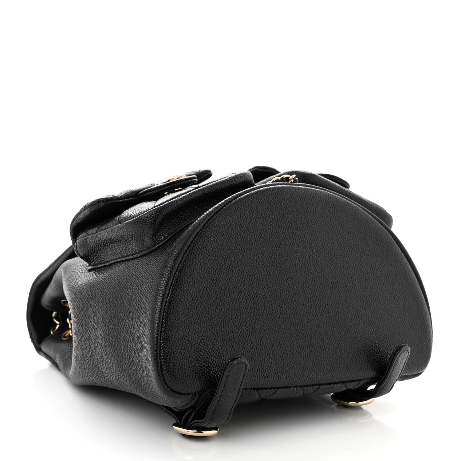 Chanel Shiny Caviar Quilted Medium Duma Pockets Drawstring Backpack Black 4 of 10