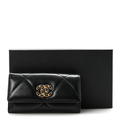 Chanel Lambskin Quilted Chanel 19 Flap Wallet Black 9 of 9