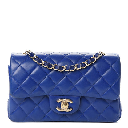 Chanel Lambskin Quilted Mini Rectangular Flap Dark Blue 1 of 10