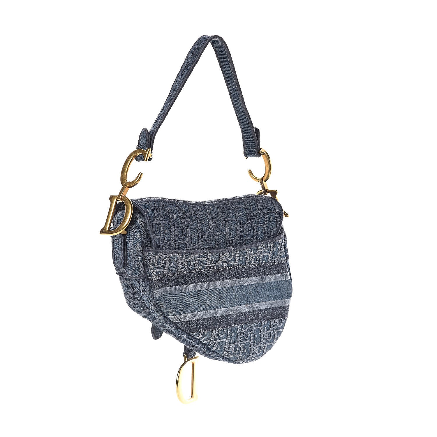 Christian Dior Oblique Saddle Bag Denim 3 of 9