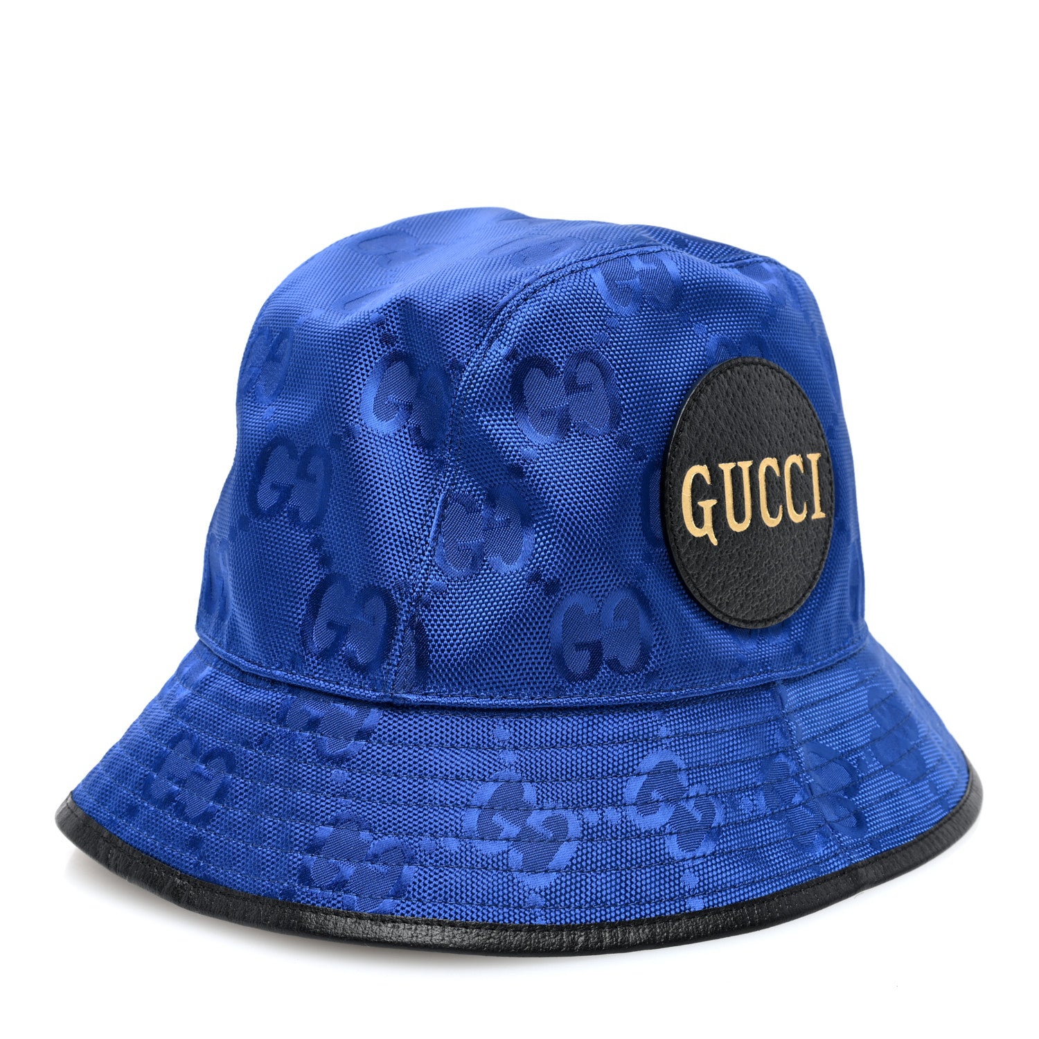Gucci Econyl Nylon Monogram Off The Grid Will Bucket Hat Orient Blue Black 4 of 8