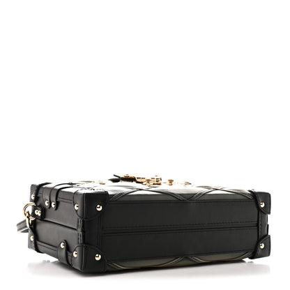 Louis Vuitton Lambskin Malletage Petite Malle Black Beige 4 of 10