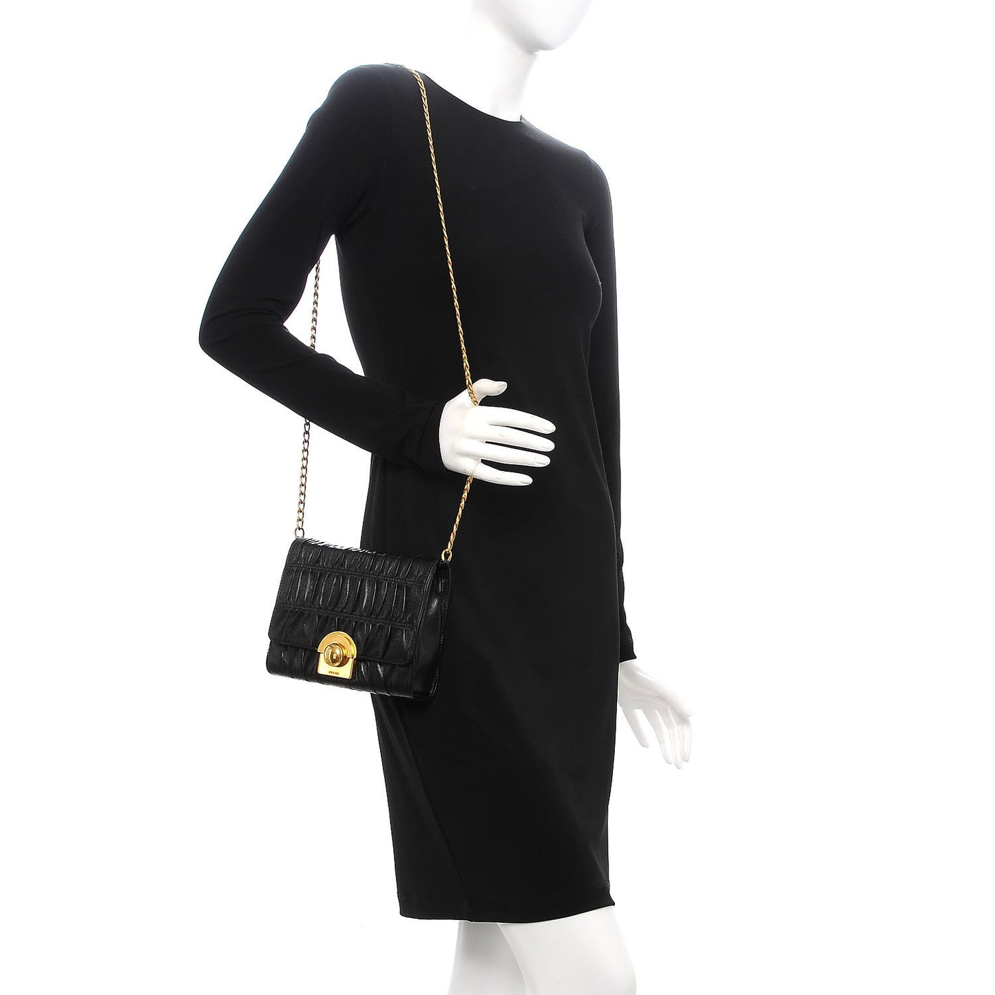 Nappa Gaufre Crossbody Nero Black