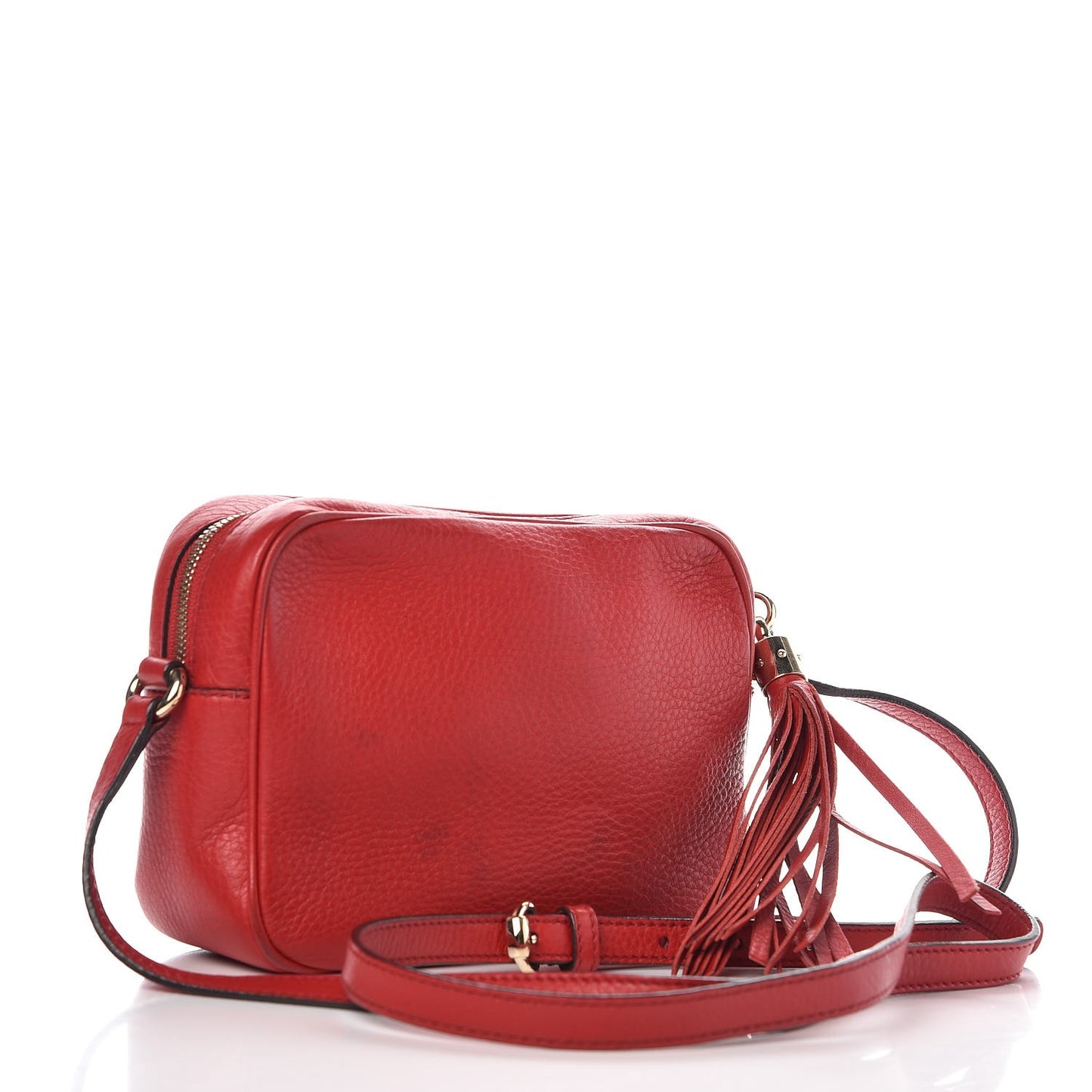 Pebbled Calfskin Small Soho Disco Bag Tabasco Red