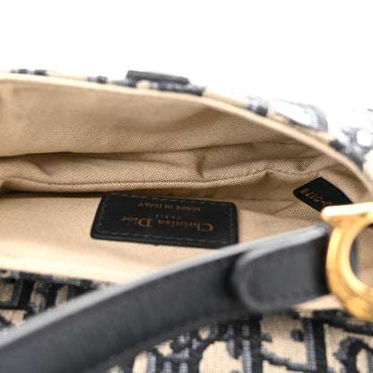 Christian Dior Oblique Mini Saddle Bag Blue 5 of 10