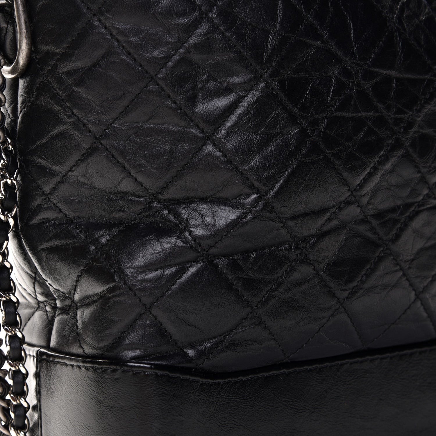 Chanel Aged Calfskin Quilted Large Gabrielle Hobo Black 10 of 13