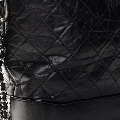Chanel Aged Calfskin Quilted Large Gabrielle Hobo Black 10 of 13