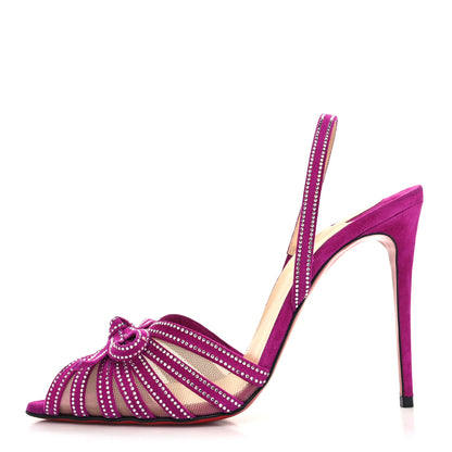 Christian Louboutin Rete Strass Araborda 100 Pumps 37 Richelieu 1 of 8