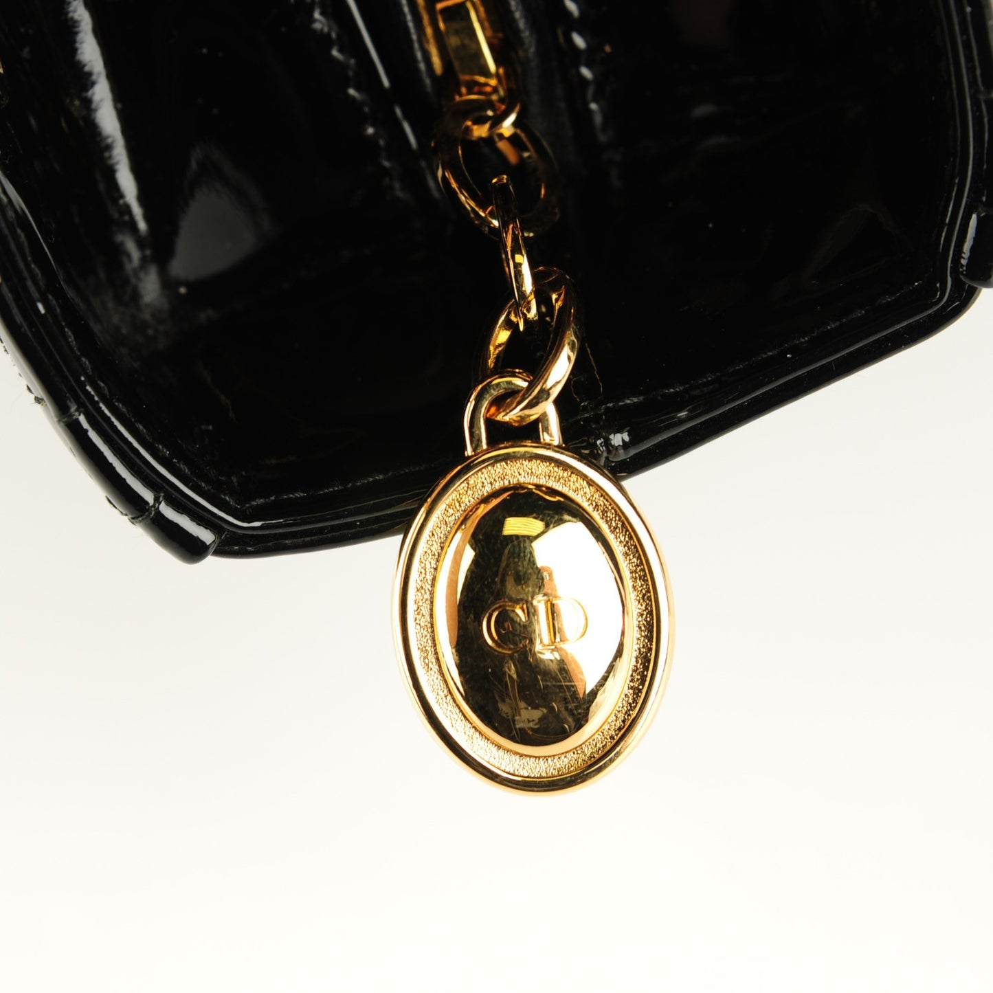 Patent Cannage Medium Lady Dior Black
