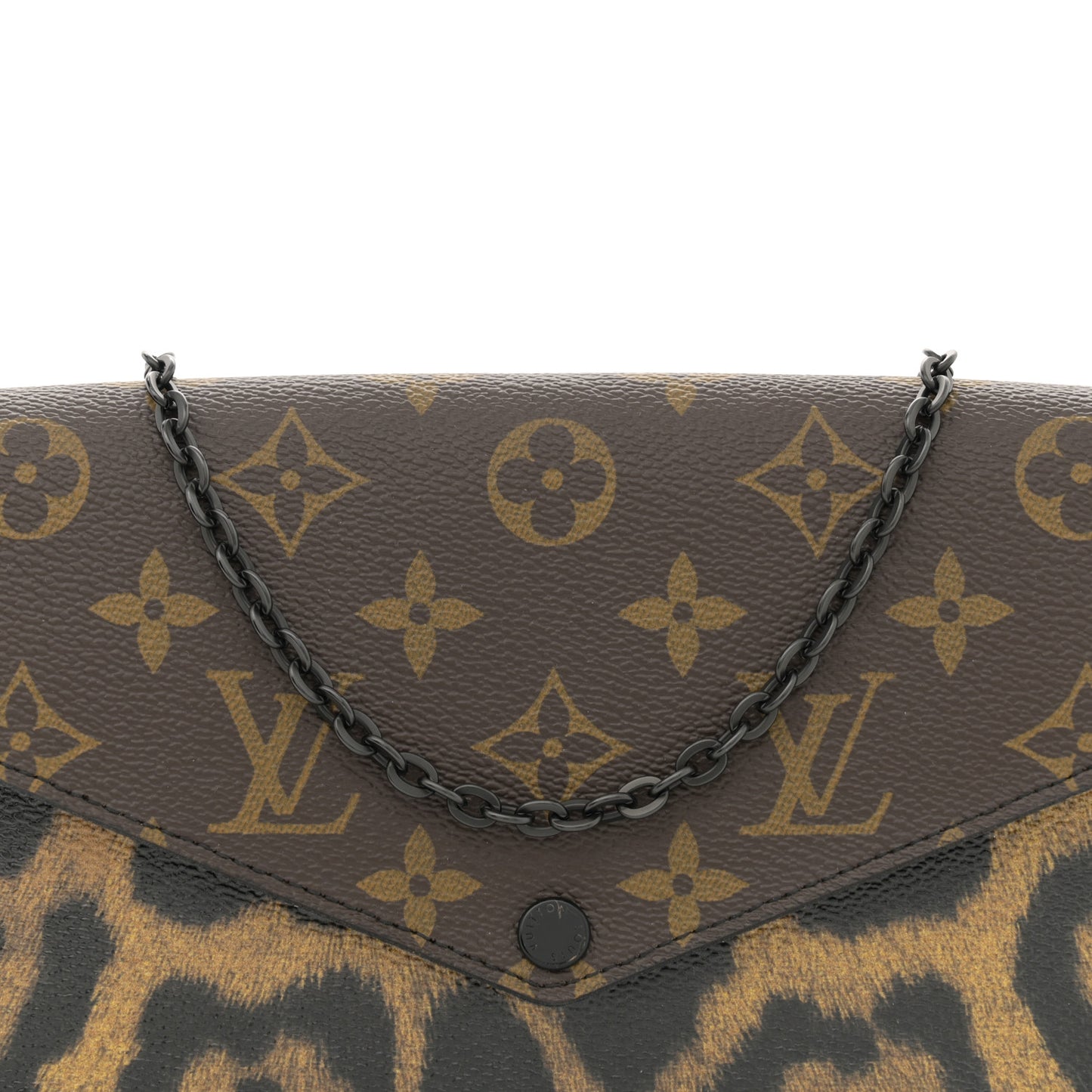 Monogram Animal Print Pochette Felicie Chain Wallet