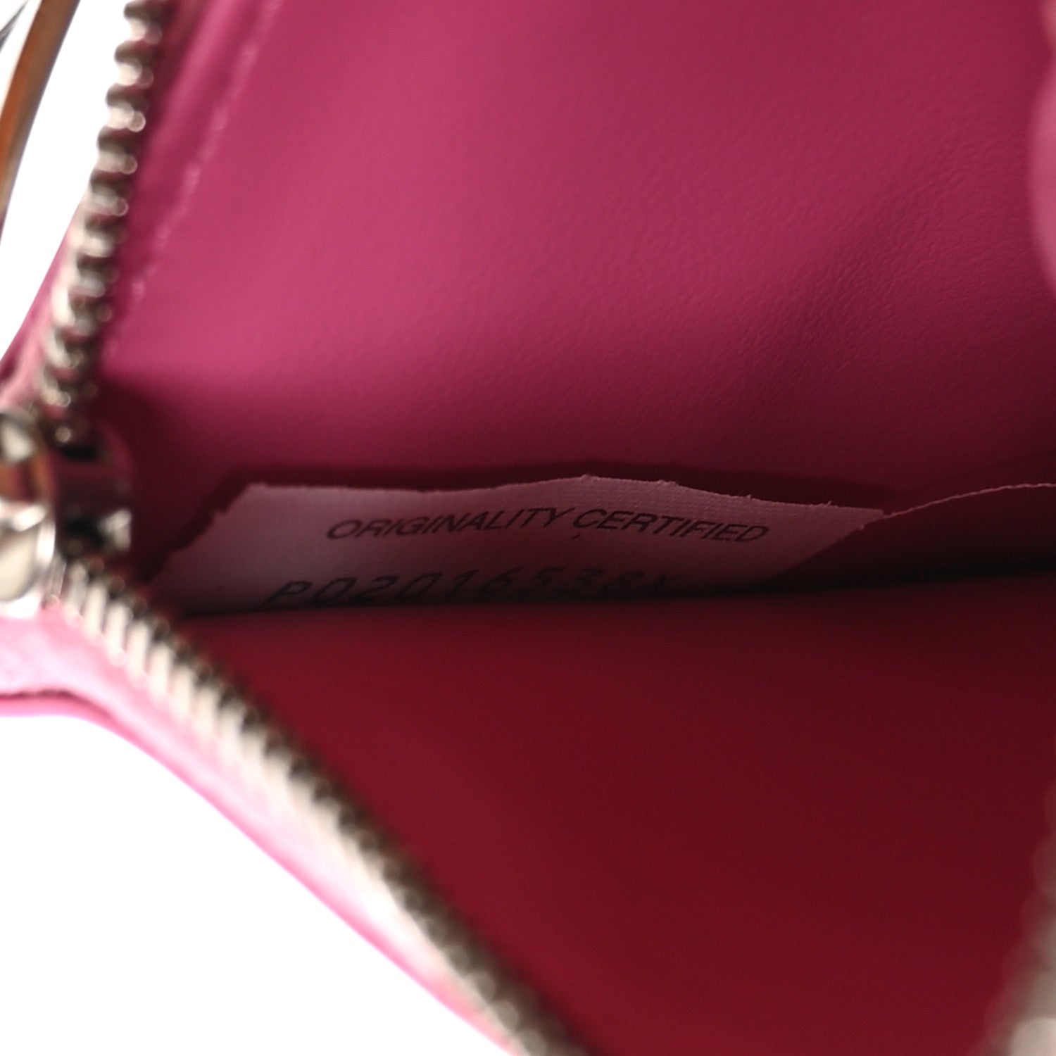 Bottega Veneta Metallic Patent Calfskin Intrecciato Cassette Zipped Card Case Pink 7 of 8