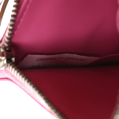 Bottega Veneta Metallic Patent Calfskin Intrecciato Cassette Zipped Card Case Pink 7 of 8