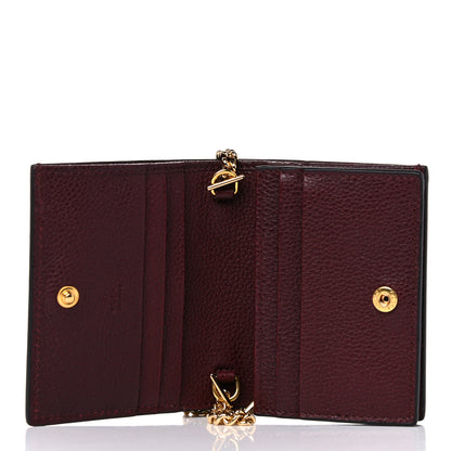 Gucci Grainy Calfskin Zumi Chain Card Case Wallet Vintage Bordeaux 5 of 8