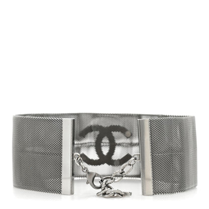 Chanel Metal Mesh CC Choker Necklace Ruthenium 2 of 4