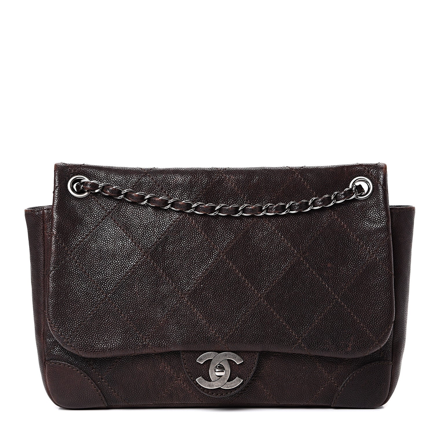 Chanel Caviar Outdoor Ligne Flap Dark Brown 1 of 15