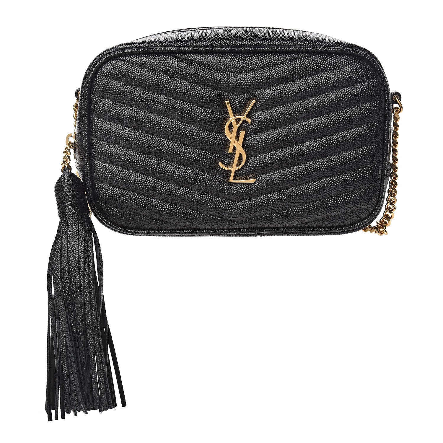 Saint Laurent Grain De Poudre Matelasse Monogram Mini Lou Camera Bag Black 1 of 10