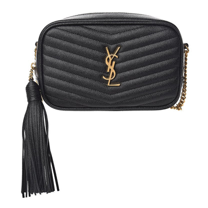 Saint Laurent Grain De Poudre Matelasse Monogram Mini Lou Camera Bag Black 1 of 10