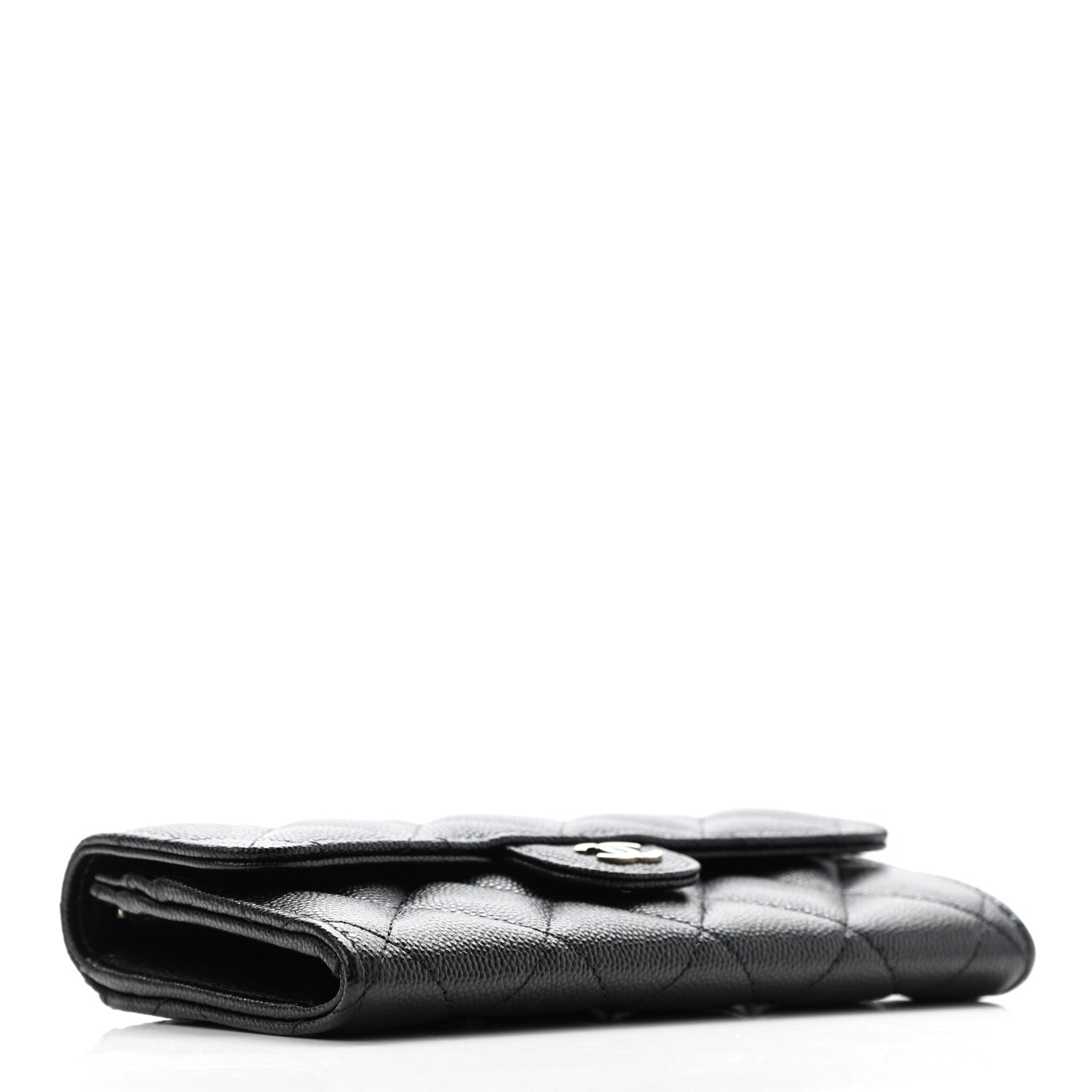 Chanel Caviar Quilted Medium Gusset Flap Wallet Black 4 of 7