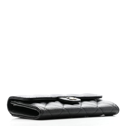 Chanel Caviar Quilted Medium Gusset Flap Wallet Black 4 of 7