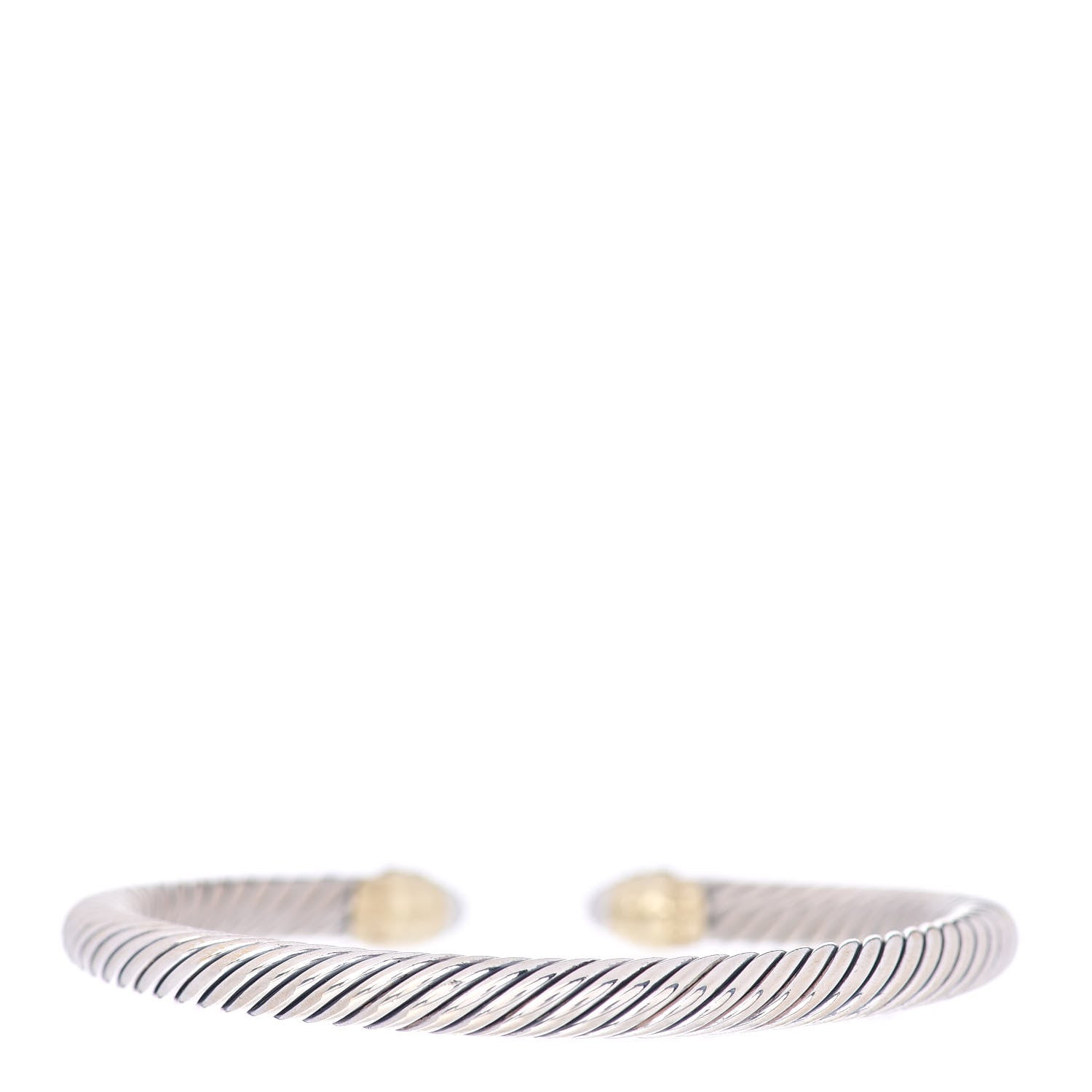 David Yurman Sterling Silver 14K Yellow Gold Pearl 5mm Cable Classics Petite Color Bracelet 3 of 4