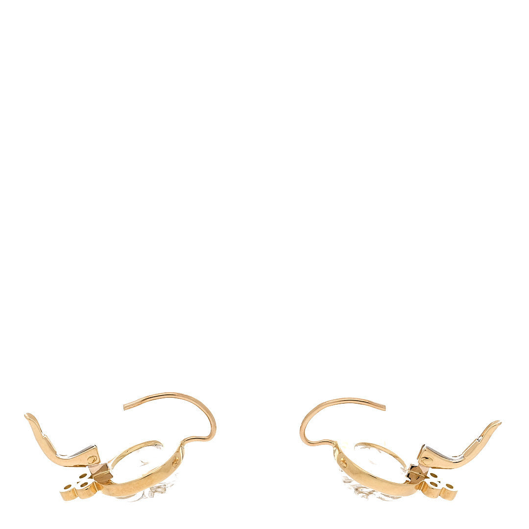 Temple St. Clair 18K Yellow Gold Diamond Rock Crystal Small Celestial Moonface Earrings 3 of 4